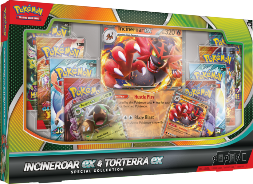 Pokémon TCG: Incineroar ex & Torterra ex Special Collection - Stav: Poškozený obal