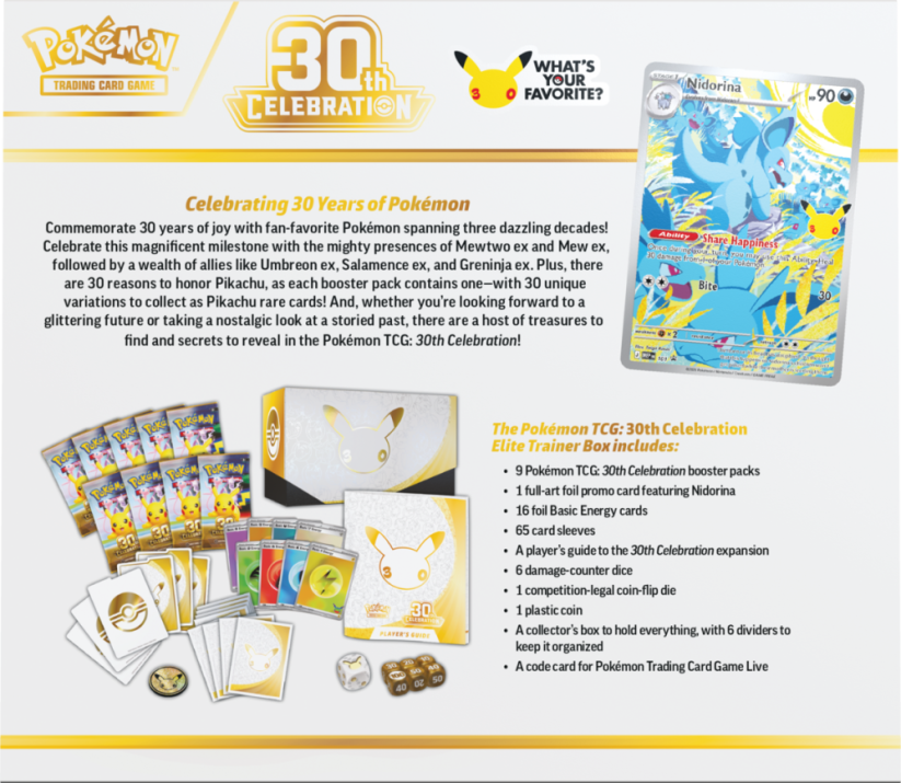 Pokémon TCG: 30th Celebration Elite Trainer Box
