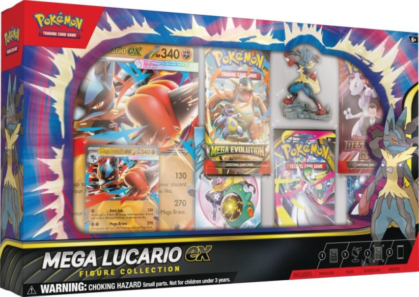 Pokémon TCG: Mega Lucario ex Figure Collection - Stav: Poškozený obal